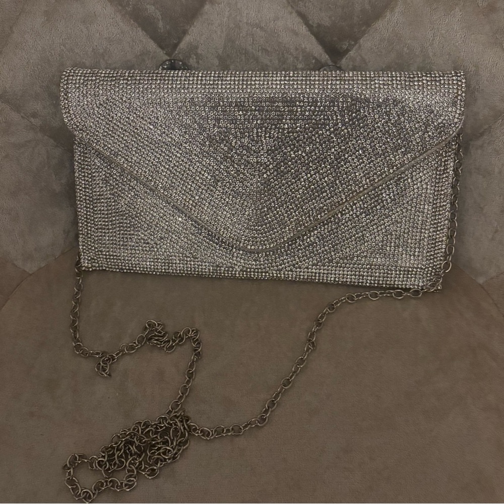 Steve Madden Shimmering Silver Clutch